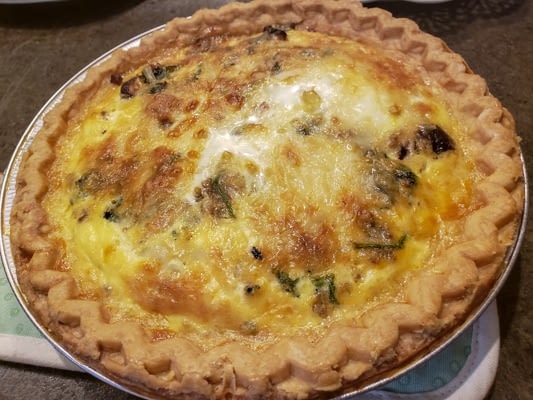 Easy Spinach, Sausage, Mushroom, Cheese Quiche - Belly Laugh Living